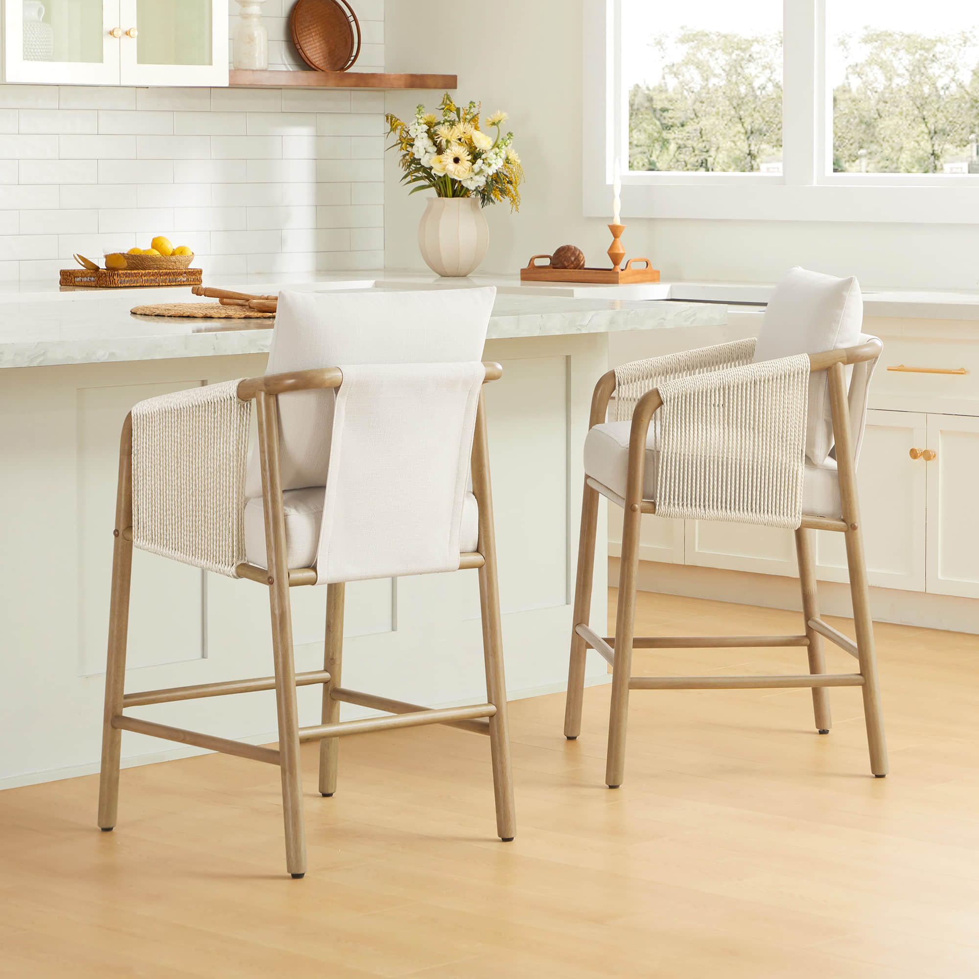 Tabourets de bar modernes en corde Sienna