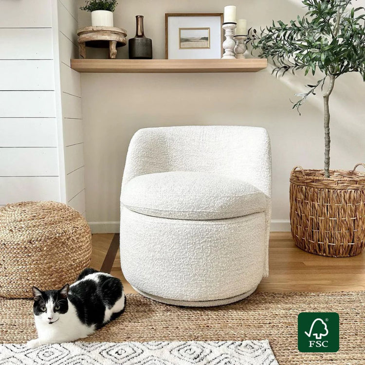 Chaise d'appoint pivotante Jolie Performance Boucle 