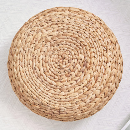 Coussin de sol tatami tissé Betty en jacinthe d'eau 