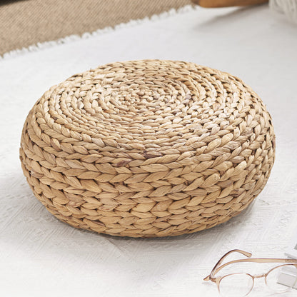 Coussin de sol tatami tissé Betty en jacinthe d'eau 