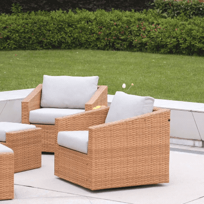 Ensemble de patio extérieur en rotin Calum 5 pièces