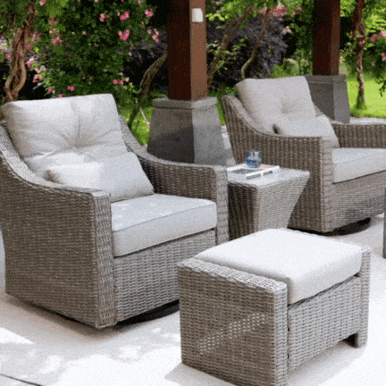 Ensemble de patio extérieur en rotin Elara 5 pièces