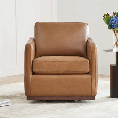 Chaise d'appoint pivotante Henry avec base en bois 