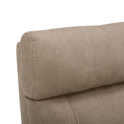 CHITA LIVING-Joy Power Swivel Recliner with Manual Headrest-Recliners-Micro Fiber-Light Brown-