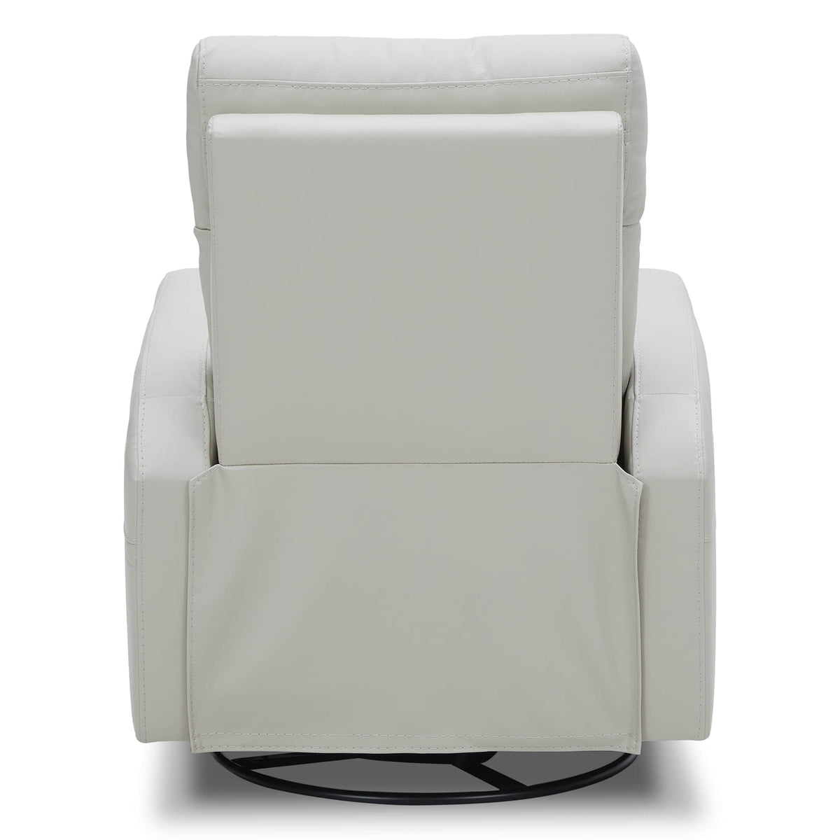CHITA LIVING-Joy Power Swivel Recliner with Manual Headrest-Recliners-Genuine Leather-Light Gray-