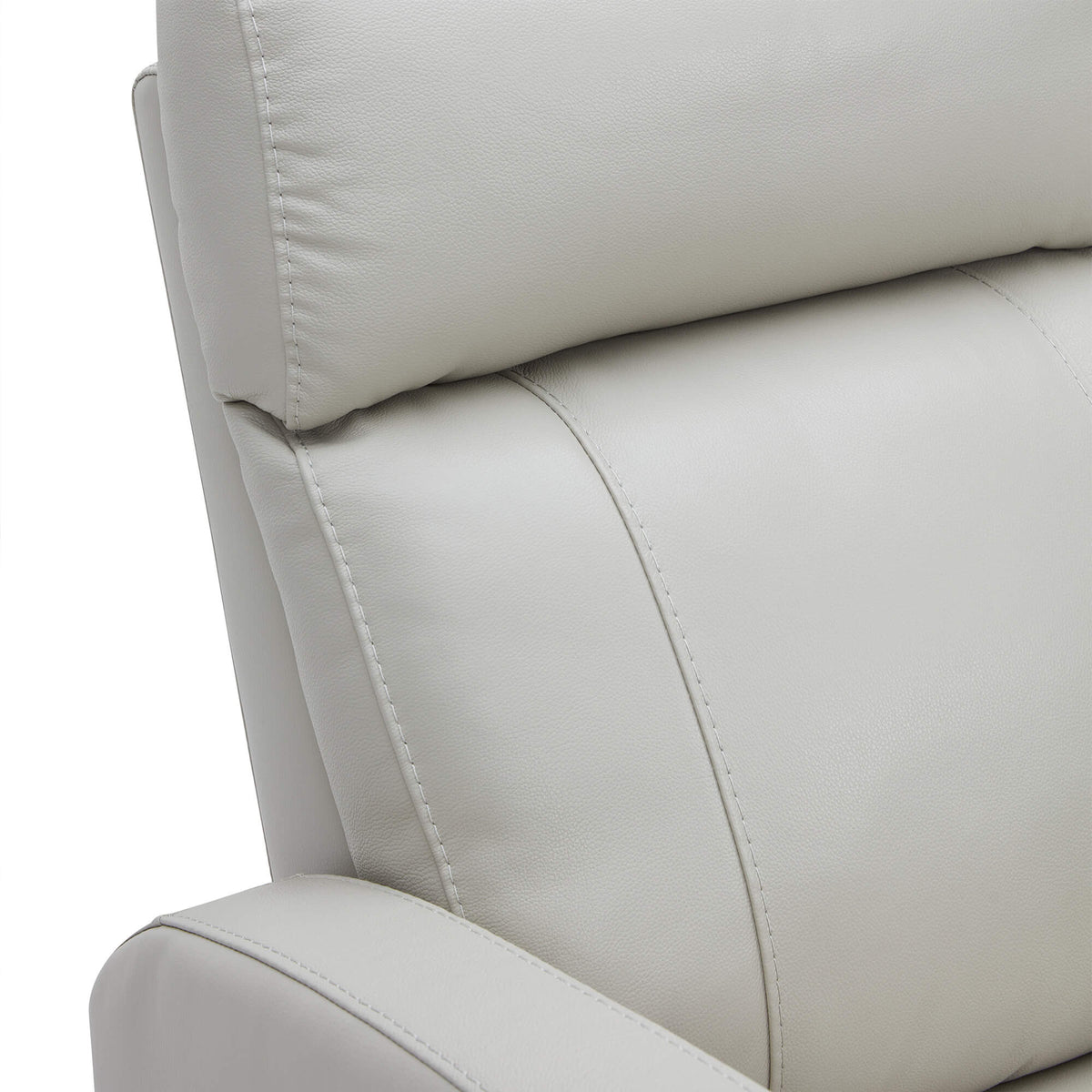 CHITA LIVING-Joy Power Swivel Recliner with Manual Headrest-Recliners-Genuine Leather-Light Gray-