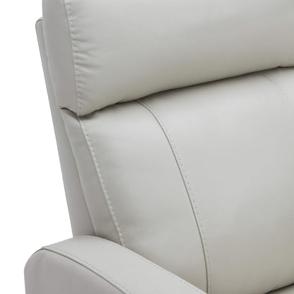 CHITA LIVING-Joy Power Swivel Recliner with Manual Headrest-Recliners-Genuine Leather-Light Gray-