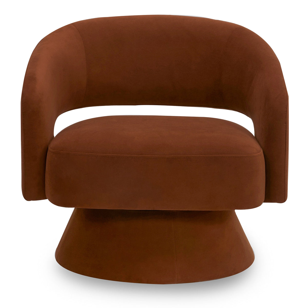 CHITA LIVING-Ambre Swivel Accent Chair-Accent Chair-Velvet-Burnt Orange-