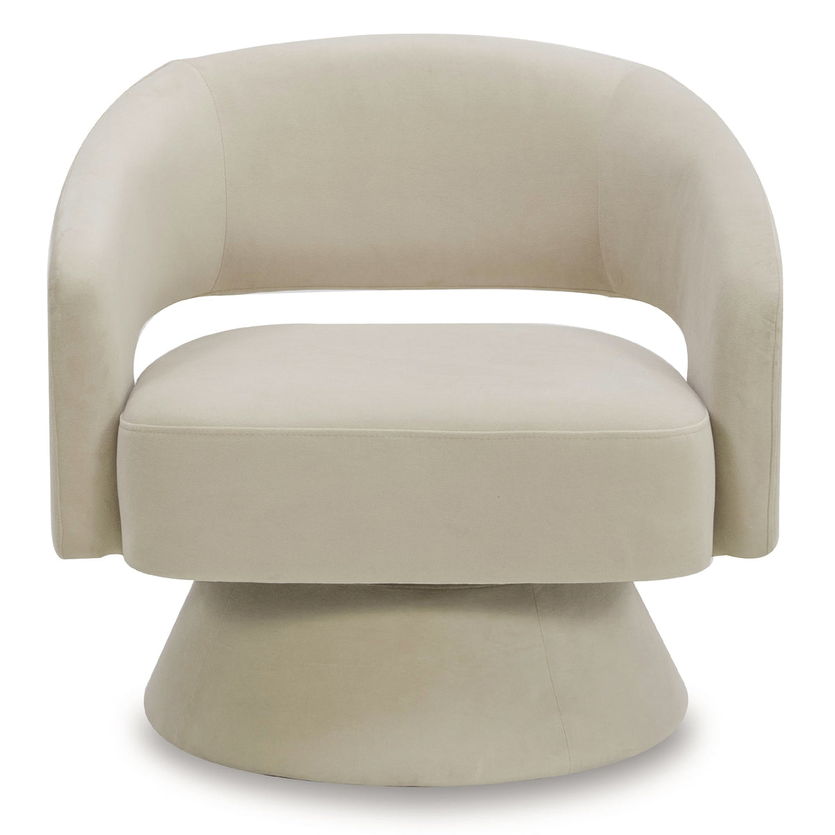 CHITA LIVING-Ambre Swivel Accent Chair-Accent Chair-Velvet-Creamy Gray-