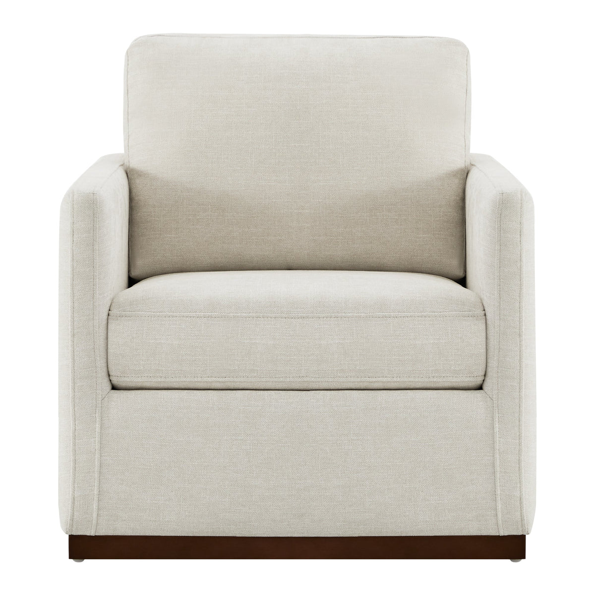 CHITA LIVING-Henry Swivel Accent Chair with Wood Base-Accent Chair-Fabric-Linen-