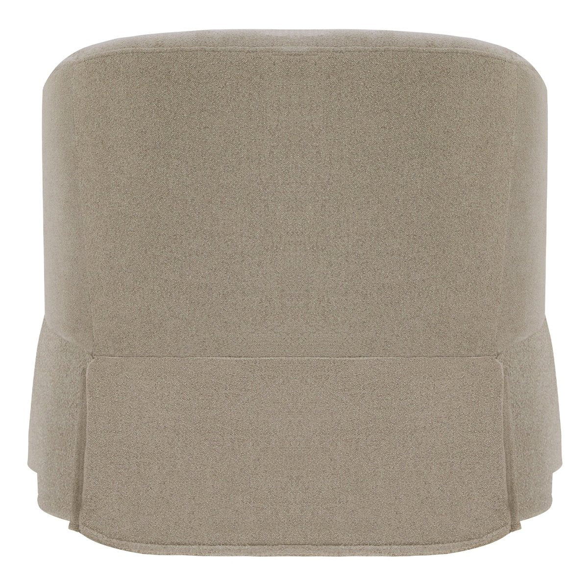 Back of EllaGrace slipcovered armchair in soft beige with kick-pleat detailing - CHITA Living