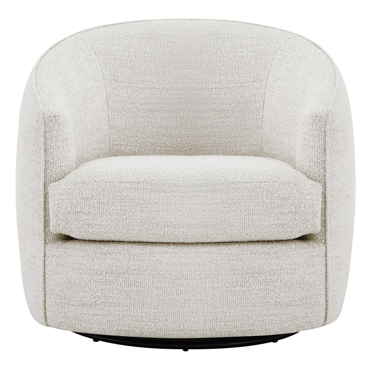 Luke Modern Swivel Accent Chair in light grey upholstery, ideal for cozy contemporary living spaces - CHITA Living
