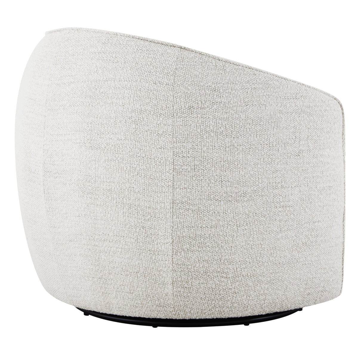 Back view of Luke Modern Swivel Accent Chair in light grey, ideal for cozy modern décor - CHITA Living
