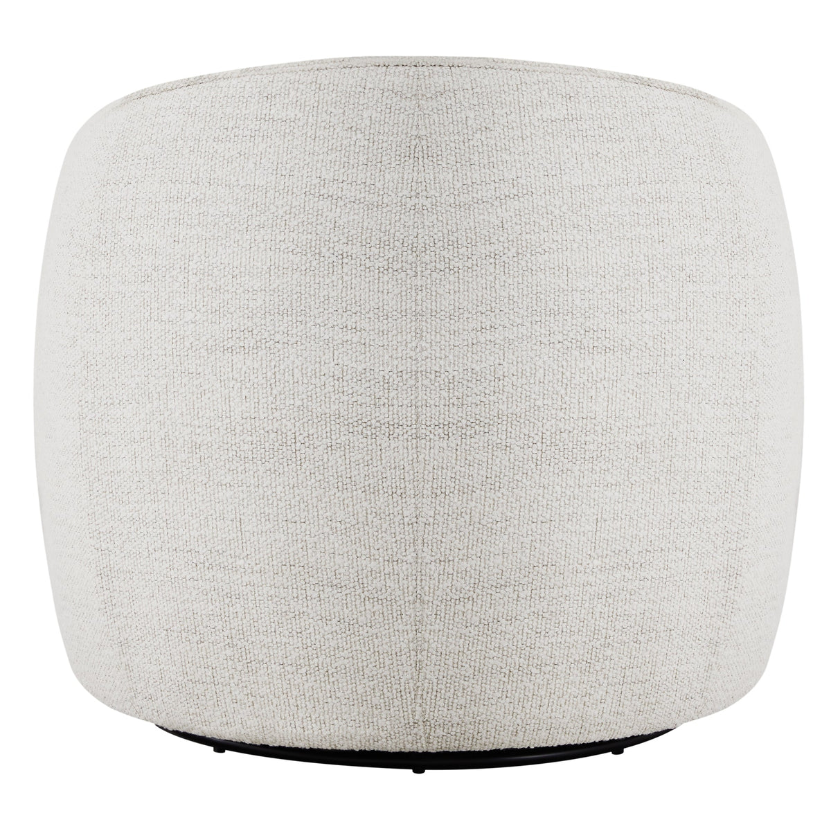Light grey round swivel accent chair back view, ideal for cozy modern interiors - CHITA Living