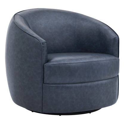 Luke Modern Swivel Accent Chair in dark grey leather designed for cozy modern living spaces - CHITA Living
