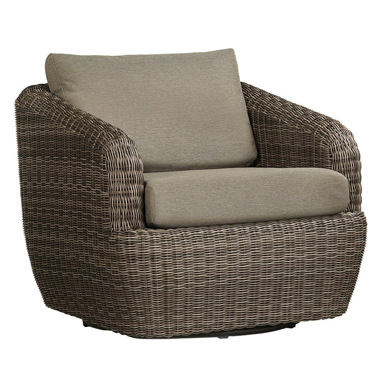 Fauteuil d'appoint pivotant d'extérieur en osier Liana