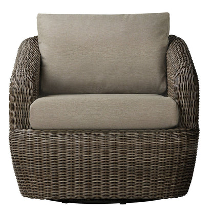 Fauteuil d'appoint pivotant d'extérieur en osier Liana