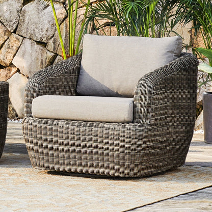 Fauteuil d'appoint pivotant d'extérieur en osier Liana