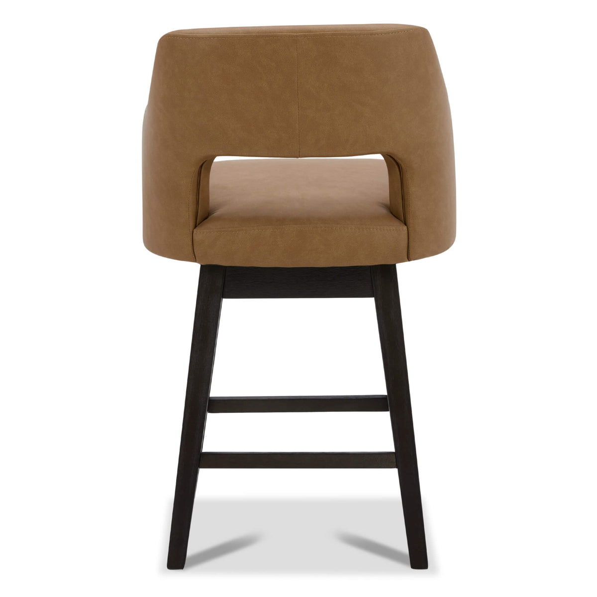 CHITA LIVING-Ava Swivel Counter Stool ( Set of 2 )-Counter Stools-Faux Leather-Cognac-