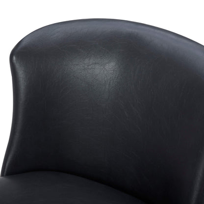 CHITA LIVING-Avery Swivel Counter Stool ( Set of 2)-Counter Stools-Faux Leather-Black-