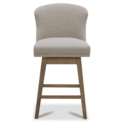 CHITA LIVING-Avery Swivel Counter Stool ( Set of 2)-Counter Stools-Performance Fabric-Tan-