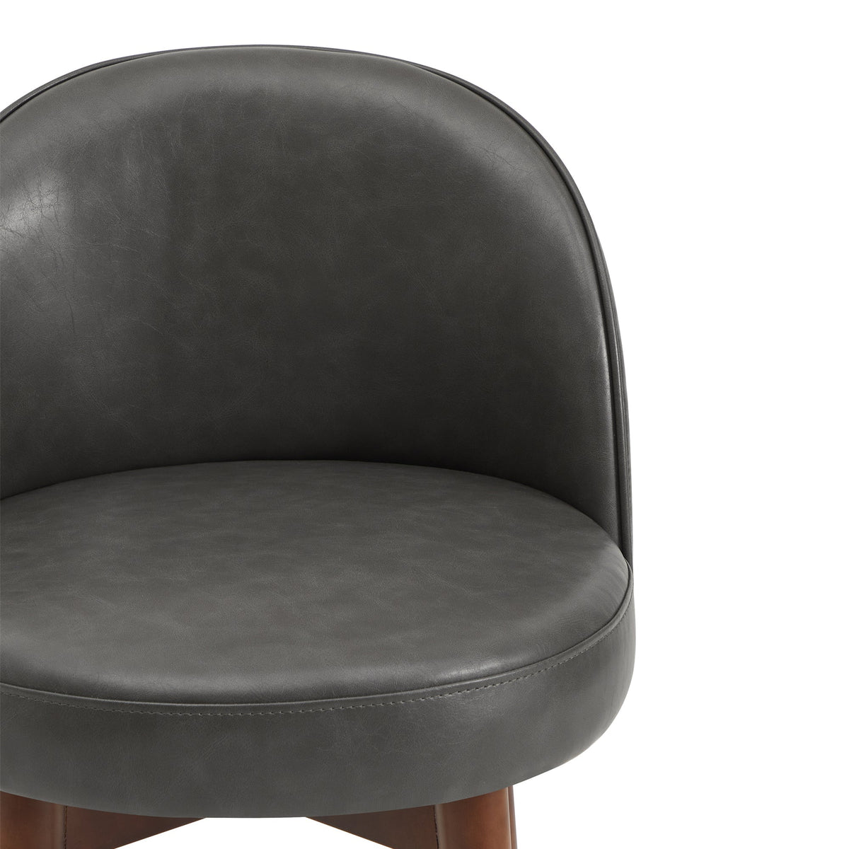 CHITA LIVING-Rosa Swivel Counter Stool (Set of 2)-Counter Stools-Faux Leather-Retro Grey-