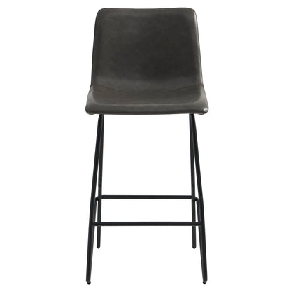 CHITA LIVING-Shiloh Counter Stool ( Set of 2)-Counter Stools-Faux Leather-Gray-