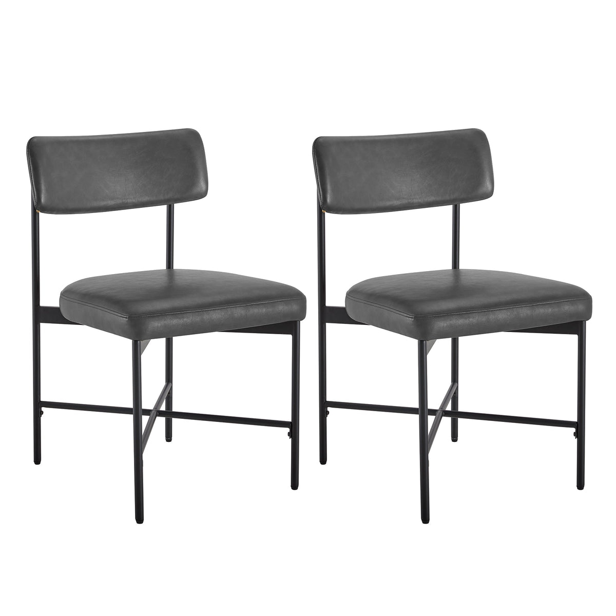 CHITA LIVING-Lovy Dining Chair (Set of 2)-Dining Chairs-Faux Leather-Grey-