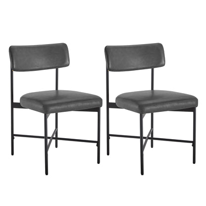 CHITA LIVING-Lovy Dining Chair (Set of 2)-Dining Chairs-Faux Leather-Grey-