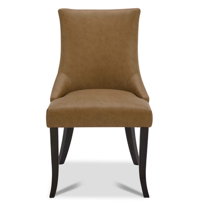 CHITA LIVING-Mia Romantic Dining Chair (Set of 2)-Dining Chairs-Faux Leather-Cognac-