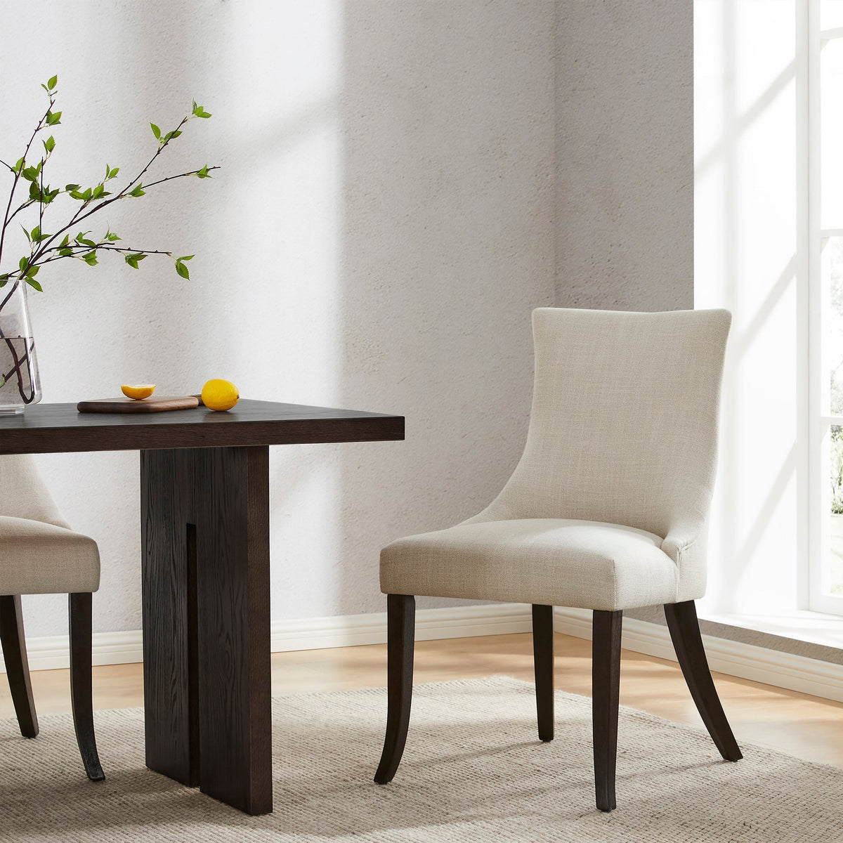 CHITA LIVING-Mia Romantic Dining Chair (Set of 2)-Dining Chairs-Performance Fabric-Linen-