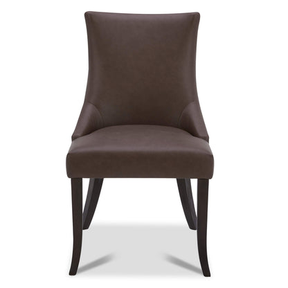 CHITA LIVING-Mia Romantic Dining Chair (Set of 2)-Dining Chairs-Faux Leather-Chocolate-