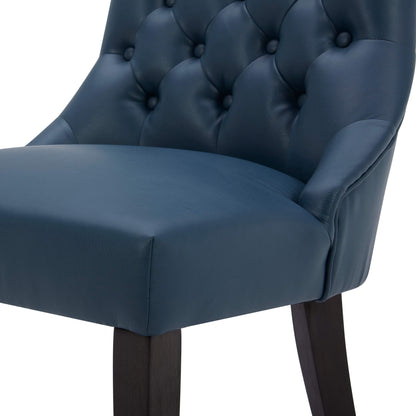 CHITA LIVING-Morgan Prime Tufted Dining Chair (Set of 2)-Dining Chairs-Faux Leather-Blue-