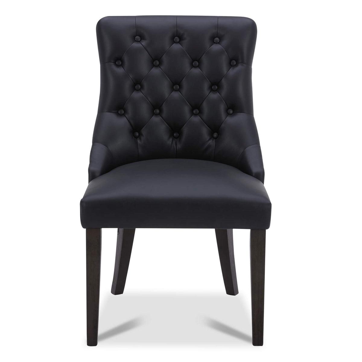 CHITA LIVING-Morgan Prime Tufted Dining Chair (Set of 2)-Dining Chairs-Faux Leather-Black-