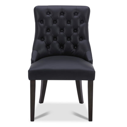 CHITA LIVING-Morgan Prime Tufted Dining Chair (Set of 2)-Dining Chairs-Faux Leather-Black-