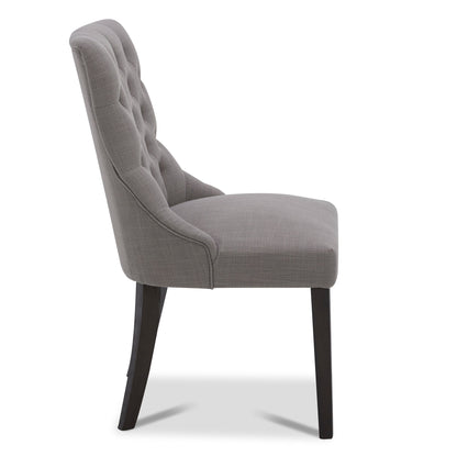 CHITA LIVING-Morgan Prime Tufted Dining Chair (Set of 2)-Dining Chairs-Performance Fabric-Flint Gray-