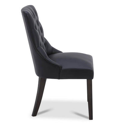 CHITA LIVING-Morgan Prime Tufted Dining Chair (Set of 2)-Dining Chairs-Faux Leather-Black-