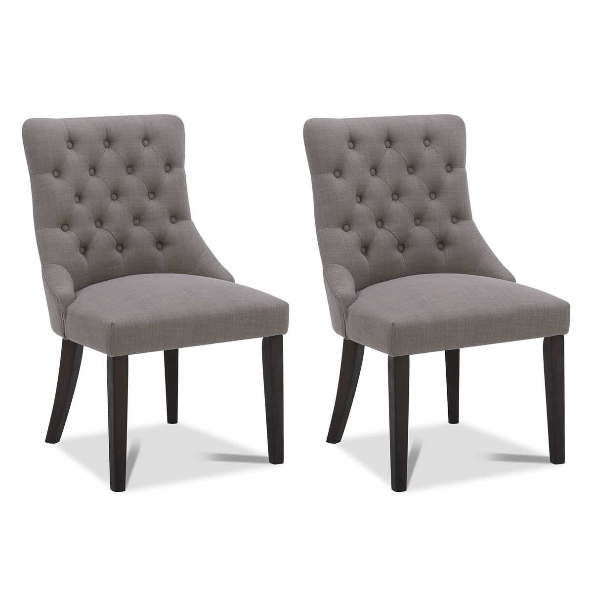 CHITA LIVING-Morgan Prime Tufted Dining Chair (Set of 2)-Dining Chairs-Performance Fabric-Flint Gray-