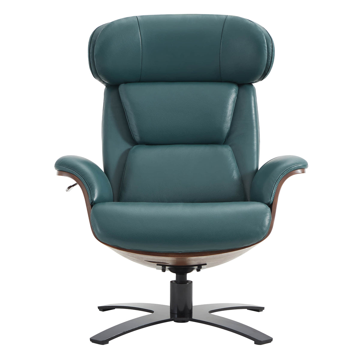 CHITA LIVING-Elvin Leather Recliner & Ottoman-Recliners-Genuine Top-grain Leather-Teal-