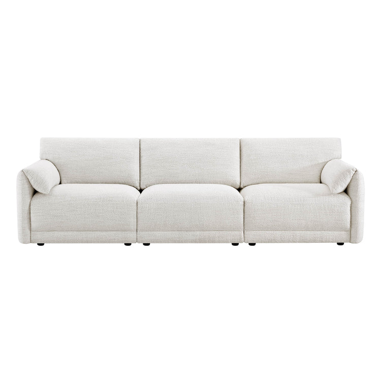 CHITA LIVING-Josie Performance Boucle 3-Piece Modular Sofa (115.7'')-Sofas-Performance Fabric-Pearl-
