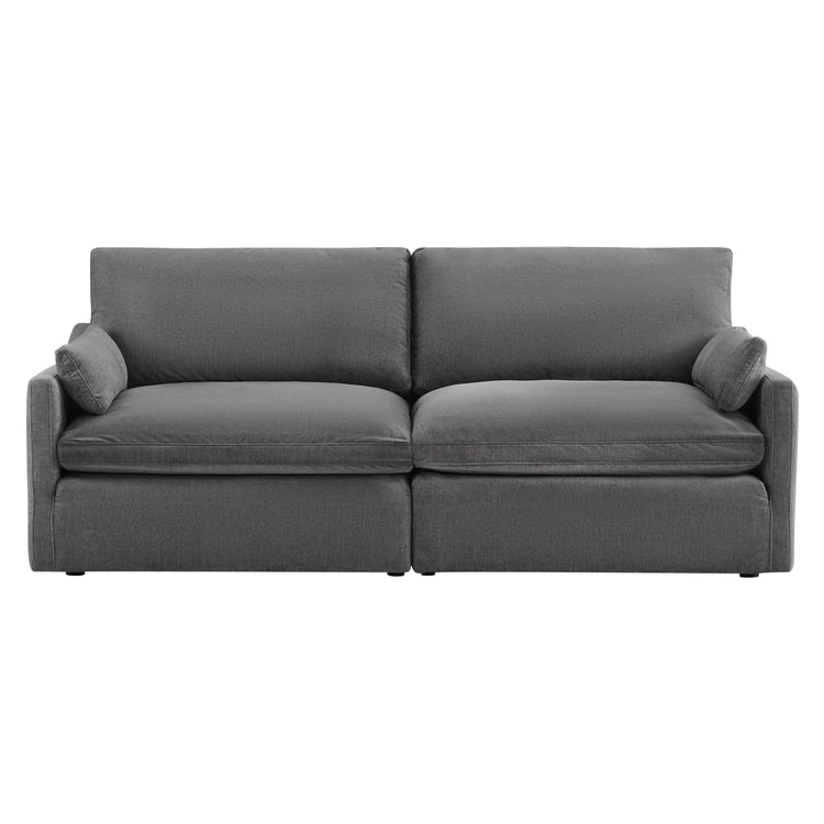Kenna 2 Seat Modular Sofa in gray fabric, comfortable seating, modern design